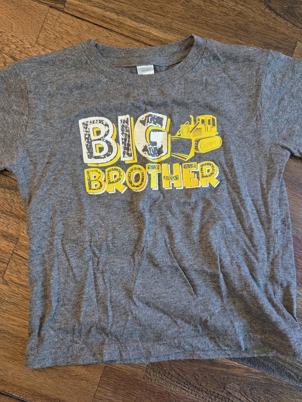Big Brother Construction Graphic Tee - Gray & Yellow -